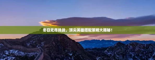 冬日无尽挑战，顶尖英雄搭配策略大揭秘！