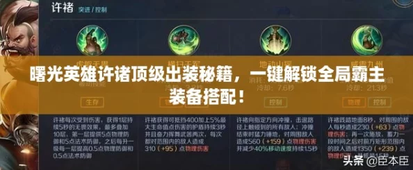 曙光英雄许诸顶级出装秘籍,一键解锁全局霸主装备搭配! 曙光英雄许诸顶级出装秘籍,一键解锁全局霸主装备搭配!