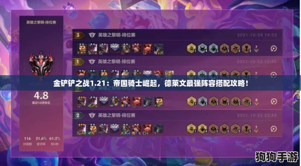 金铲铲之战1.21：帝国骑士崛起，德莱文最强阵容搭配攻略！