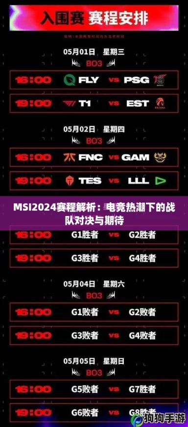 MSI2024赛程解析：电竞热潮下的战队对决与期待