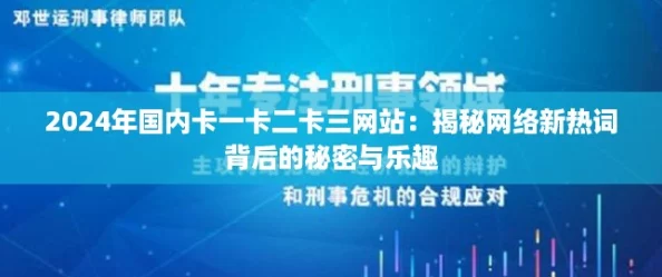 2024年国内卡一卡二卡三网站：揭秘网络新热词背后的秘密与乐趣