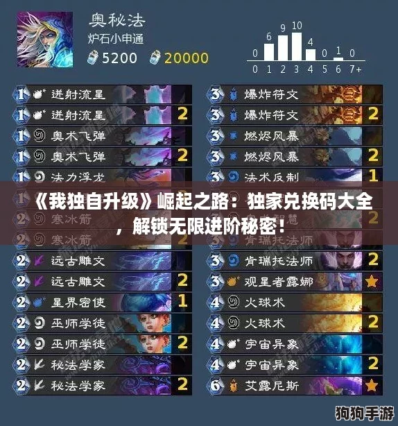 《我独自升级》崛起之路：独家兑换码大全，解锁无限进阶秘密！
