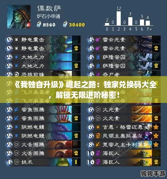 《我独自升级》崛起之路：独家兑换码大全，解锁无限进阶秘密！
