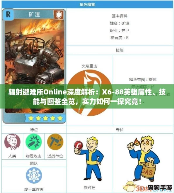 辐射避难所Online深度解析：X6-88英雄属性、技能与图鉴全览，实力如何一探究竟！