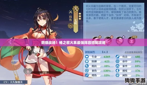 燃爆战场！椿之歌火系最强阵容搭配攻略