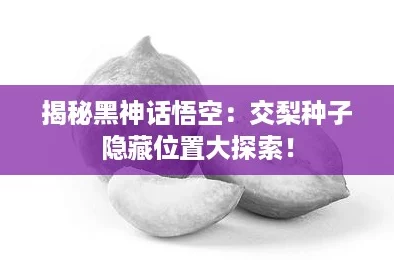 揭秘黑神话悟空：交梨种子隐藏位置大探索！