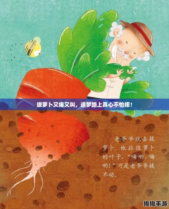 拔萝卜又痛又叫，追梦路上真心不怕摔！