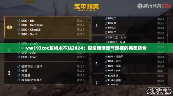 yw193coc龙物永不联2024：探索新潮流与热梗的完美结合