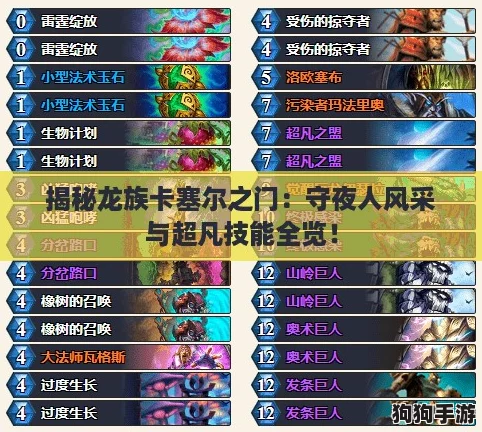 揭秘龙族卡塞尔之门:守夜人风采与超凡技能全览! 揭秘龙族卡塞尔之门:守夜人风采与超凡技能全览!