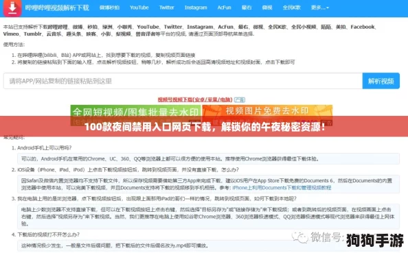100款夜间禁用入口网页下载，解锁你的午夜秘密资源！