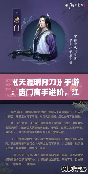 《天涯明月刀》手游：唐门高手进阶，江湖身份精选指南！
