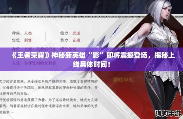 《王者荣耀》神秘新英雄“影”即将震撼登场，揭秘上线具体时间！