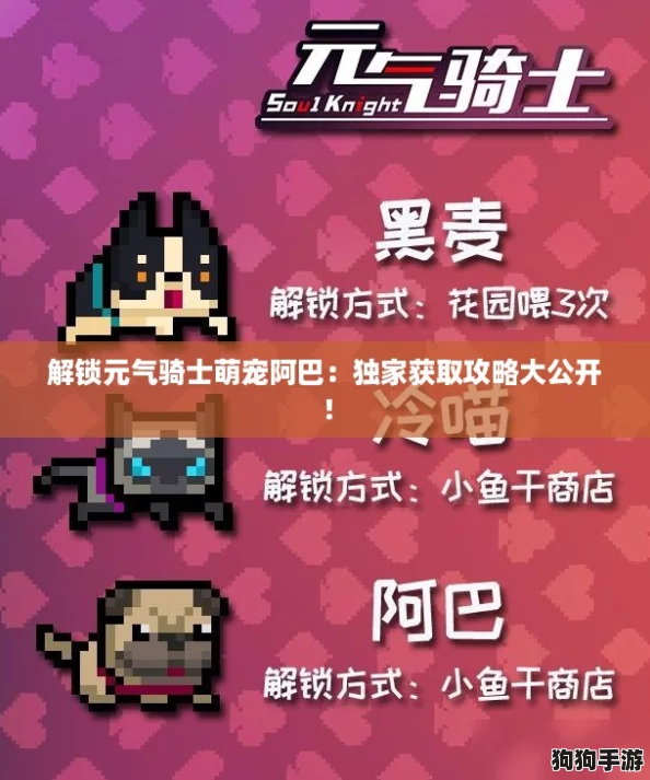 解锁元气骑士萌宠阿巴：独家获取攻略大公开！