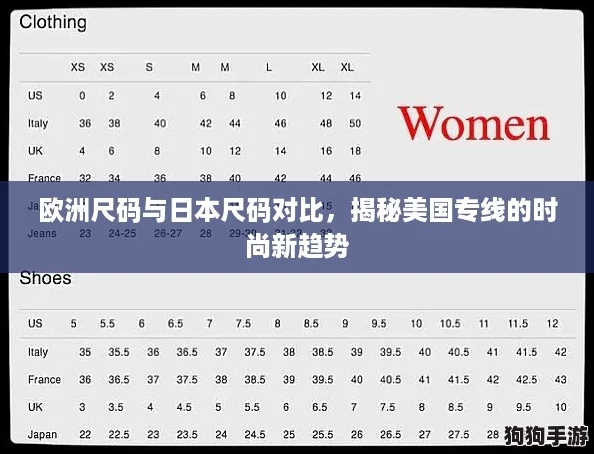 欧洲尺码与日本尺码对比，揭秘美国专线的时尚新趋势