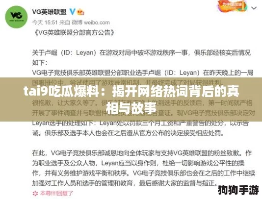 tai9吃瓜爆料：揭开网络热词背后的真相与故事