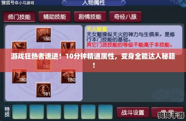 游戏狂热者速进！10分钟精通属性，变身全能达人秘籍！