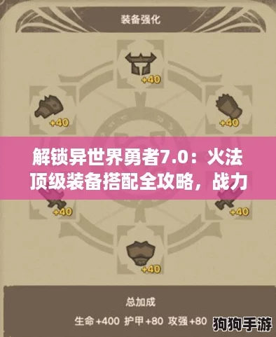 解锁异世界勇者7.0：火法顶级装备搭配全攻略，战力飙升秘籍！