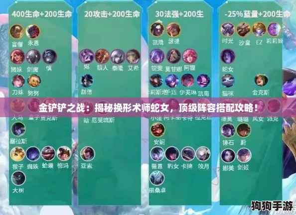 金铲铲之战：揭秘换形术师蛇女，顶级阵容搭配攻略！