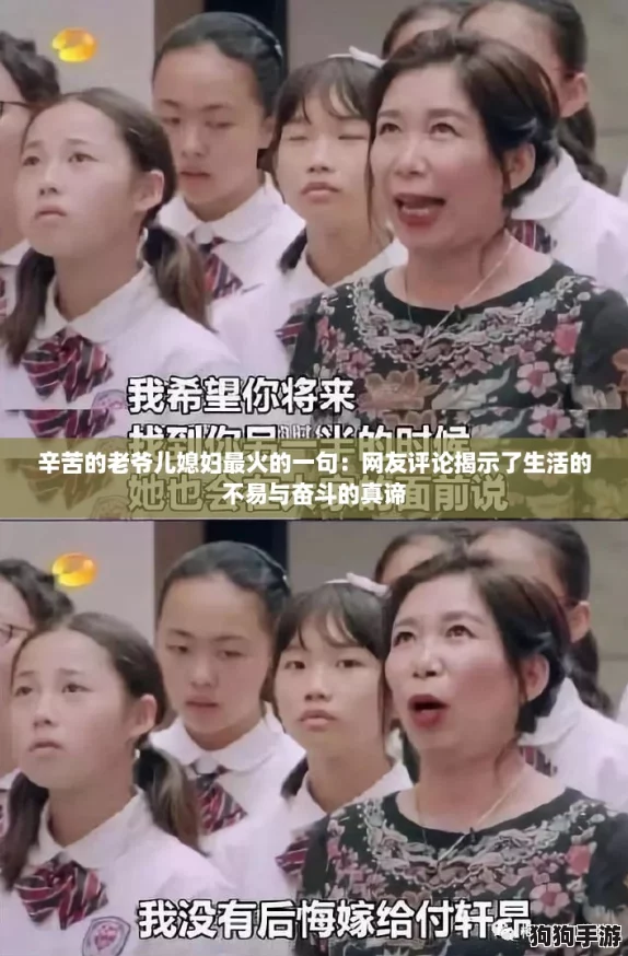 辛苦的老爷儿媳妇最火的一句：网友评论揭示了生活的不易与奋斗的真谛