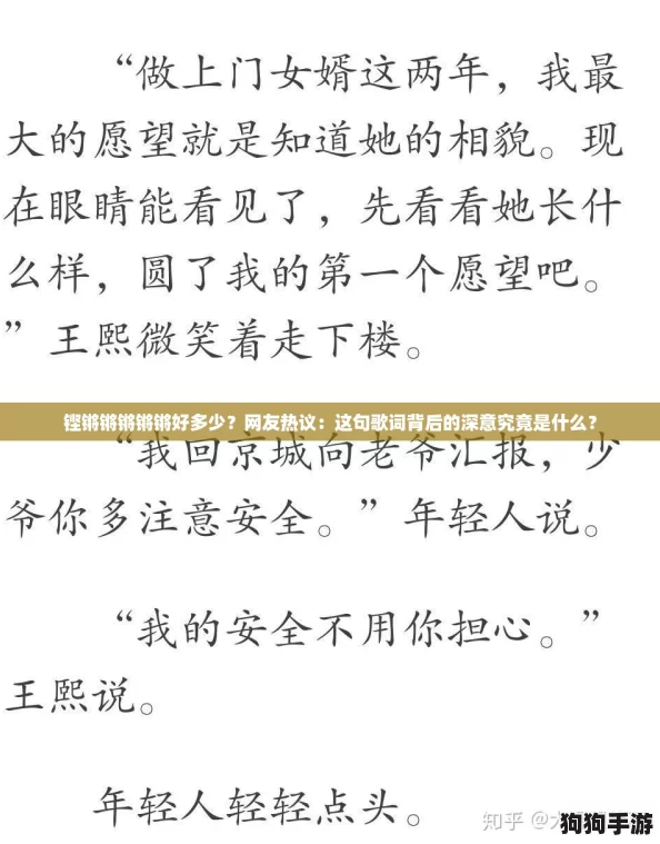 铿锵锵锵锵锵好多少？网友热议：这句歌词背后的深意究竟是什么？