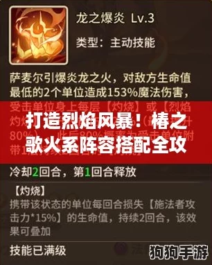 打造烈焰风暴！椿之歌火系阵容搭配全攻略，点燃战场新激情！