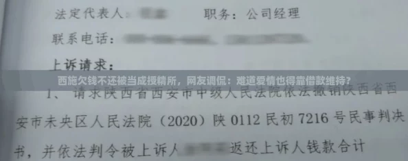 西施欠钱不还被当成授精所，网友调侃：难道爱情也得靠借款维持？