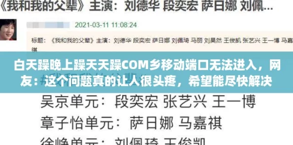 白天躁晚上躁天天躁COM乡移动端口无法进入，网友：这个问题真的让人很头疼，希望能尽快解决！
