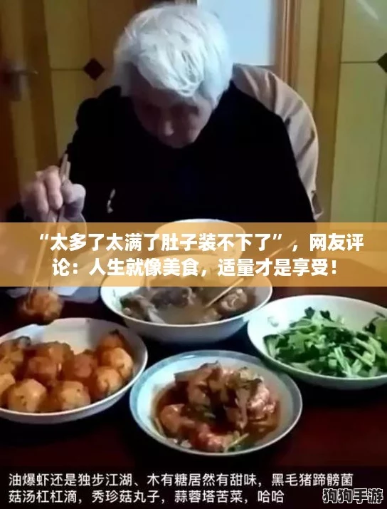 “太多了太满了肚子装不下了”，网友评论：人生就像美食，适量才是享受！