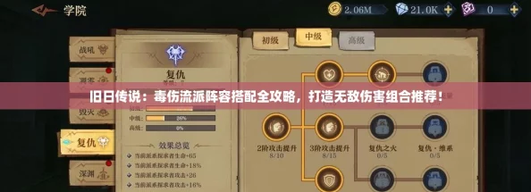 旧日传说：毒伤流派阵容搭配全攻略，打造无敌伤害组合推荐！