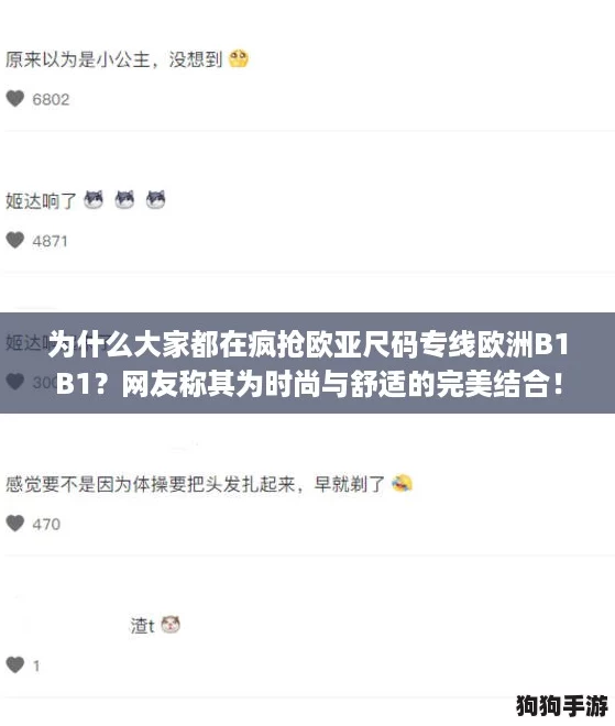 为什么大家都在疯抢欧亚尺码专线欧洲B1B1？网友称其为时尚与舒适的完美结合！