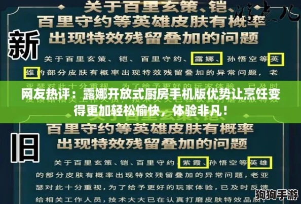 网友热评:露娜开放式厨房手机版优势让烹饪变得更加轻松愉快,体验非凡! 网友热评:露娜开放式厨房手机版优势让烹饪变得更加轻松愉快,体验非凡!