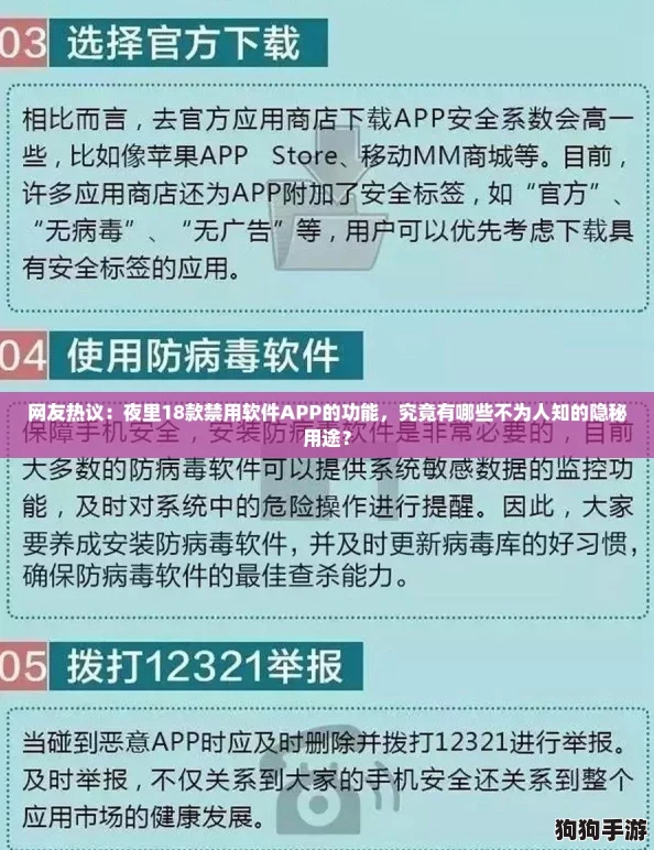 网友热议：夜里18款禁用软件APP的功能，究竟有哪些不为人知的隐秘用途？