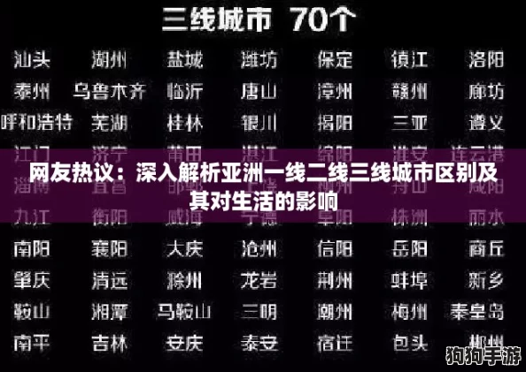 网友热议：深入解析亚洲一线二线三线城市区别及其对生活的影响