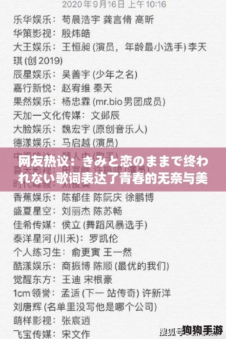 网友热议：きみと恋のままで终われない歌词表达了青春的无奈与美好，让人深思