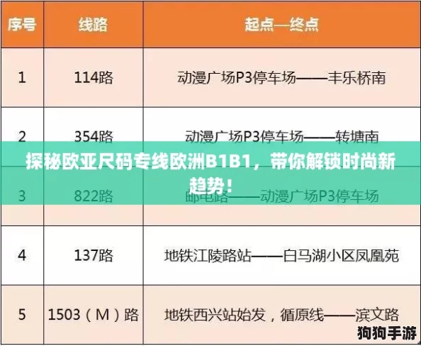 探秘欧亚尺码专线欧洲B1B1，带你解锁时尚新趋势！