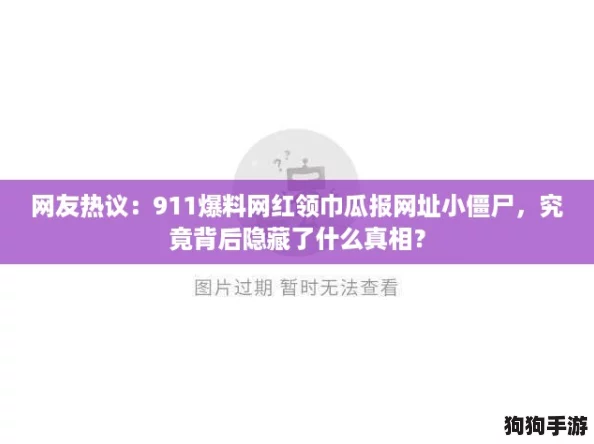 网友热议：911爆料网红领巾瓜报网址小僵尸，究竟背后隐藏了什么真相？