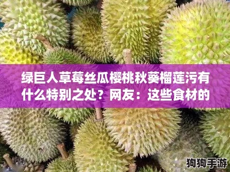 绿巨人草莓丝瓜樱桃秋葵榴莲污有什么特别之处？网友：这些食材的搭配真是让人眼前一亮！