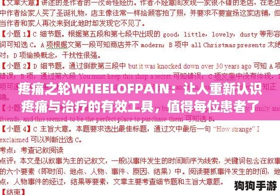 疼痛之轮WHEELOFPAIN:让人重新认识疼痛与治疗的有效工具,值得每位患者了解 疼痛之轮WHEELOFPAIN:让人重新认识疼痛与治疗的有效工具,值得每位患者了解