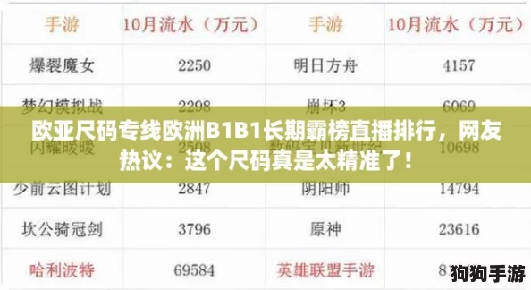 欧亚尺码专线欧洲B1B1长期霸榜直播排行，网友热议：这个尺码真是太精准了！