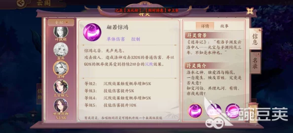 云梦四时歌绝品符灵洛神：技能璀璨，属性非凡的仙姿魅力解析！